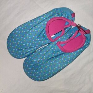 Kids Water Shoes Blue Sprinkle Print‎ Swim Beach Pool Socks USA 11-12 EUR 28/30